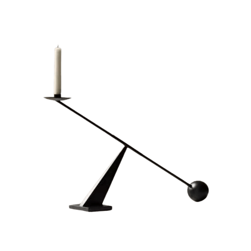 IRON BLACK TAPER CANDLE HOLDER